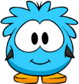 The Blue Puffle Costume on a player card.
