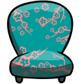 Aqua Flowers Chair