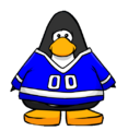 The Blue Hockey Jersey on a player card.