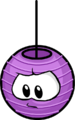 The Grumpy Lantern as a purple puffle.