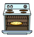 The Electric Stove with a pizza.