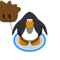 The Brown Puffle Balloon in-game.