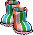 Pink Striped Rubber Boots