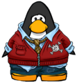 The Hip Red Jacket on a player card.