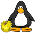 The Yellow Stegosaurus Puffle Egg on a Player Card.