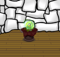 Green in an igloo.