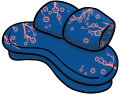 Dark Blue Flowers Couch
