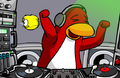 A Yellow Puffle playing DJ3K with its owner.