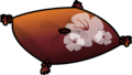 Orange pillow with flowers