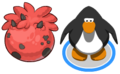 The Red Triceratops Puffle Egg in-game.