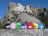 Puffles hanging out in Mount Rushmore.