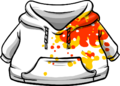 White Hoodie with red and yellow splatter