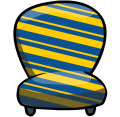 Dark Blue Stripes Chair
