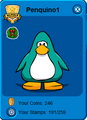 The pin on a player card.
