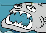The Enormous Grey Fish eating Fluffy.