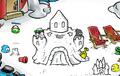 The three Snow Castles during the Puffle Party 2009.