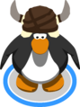 The Caveguin Helmet in-game.