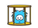 A caged puffle.