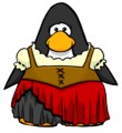 The Red Pirate Dress on a player card.