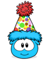 The Mini Polka Dot Puffle Hat on the puffle card.