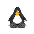 The Black Puffle Slippers on a player card.