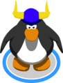 The Blue Viking Helmet in-game.