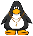 The Bronze Music Note Necklace on a player card.