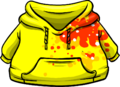 Yellow Hoodie with red and yellow splatter