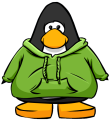 The Green Hoodie on a player card.