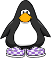 The Purple Checkered Shoes on a player card.