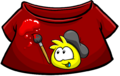 Red T-shirt with a Yellow Puffle