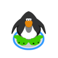 The Green Puffle Slippers in-game.