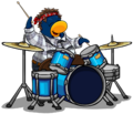 G Billy playing the drums.