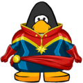 The Captain Marvel Bodysuit on a player card.