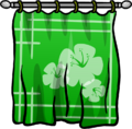 Green curtains with flowers
