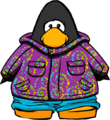 The Purple Whirl Snowsuit on a player card.