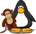 The Monkey Stuffie on a player card.