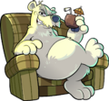 Hebert sitting in his Paradise and Herbert HQ (Operation: Puffle).