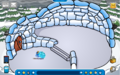 An example of an igloo with the storm behind it.