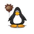 The Brown Puffle Balloon on a player card.