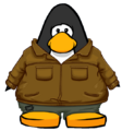 The Leather Outdoors Jacket on a player card.
