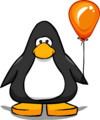 The Orange Balloon on a player card. Note that he reaches over the background area.