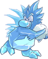 A Frost Bite holding a huge snowball.