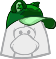 Green Raccoon Hat After finding the Raccoon Puffle in the Puffle Wild.