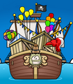 Rockhopper bringing the last of the fair decorations for The Fair 2010
