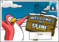 The Welcome to Club Penguin postcard.