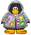 The Puffle Raincoat on a player card.
