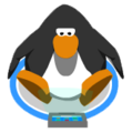 A penguin using the eReader.