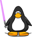 The Purple Lightsaber on a player card.
