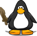 The Wooden Sword on a player card.